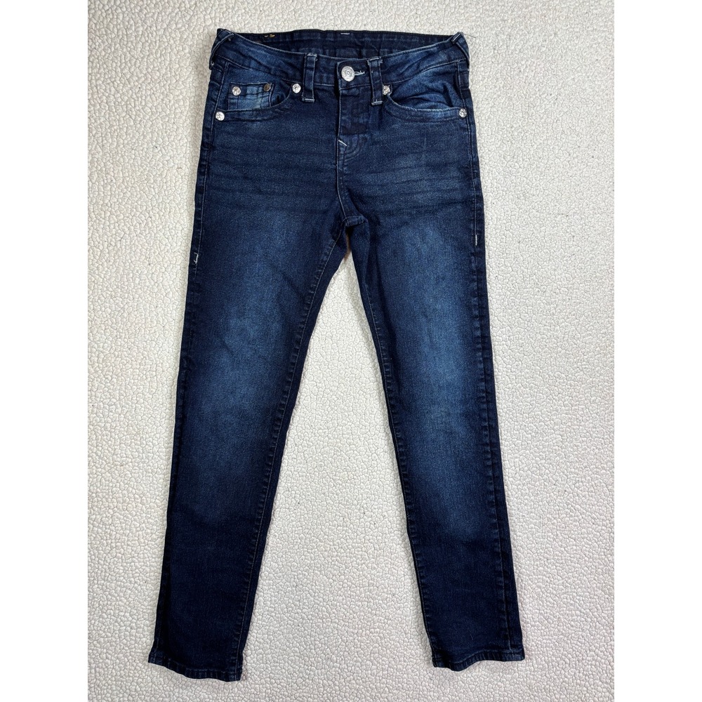 True Religion Geno Jeans Boys Youth 16 Blue Slim Dark Wash Stretch Y2K Denim